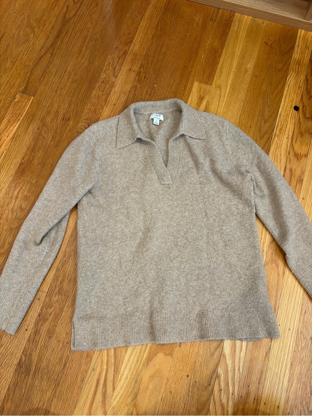 J. Crew Women's Polo Collar Sweater in Light Taupe